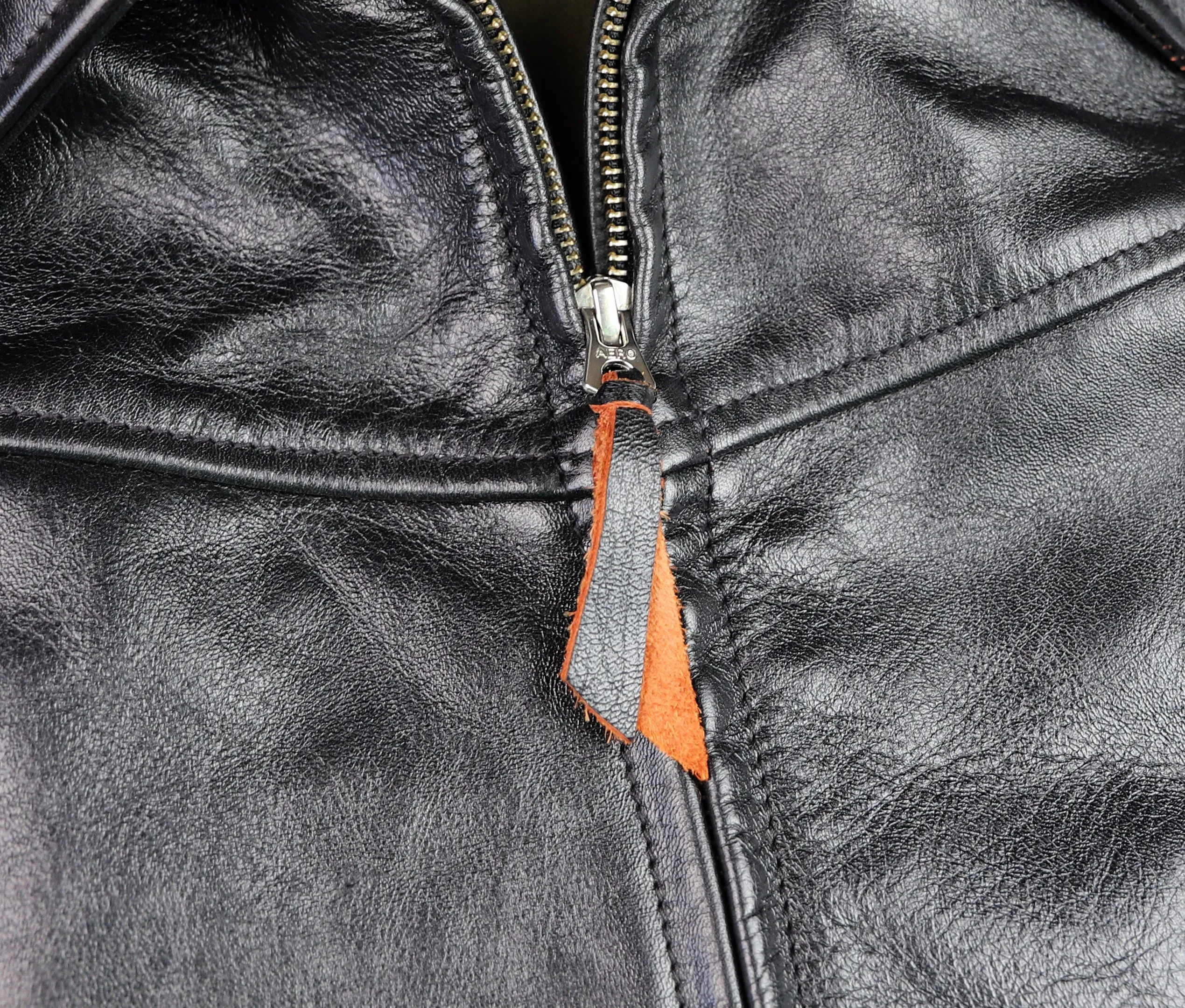 Aero Highwayman, size 44, Black Jerky Horsehide, Gently Worn