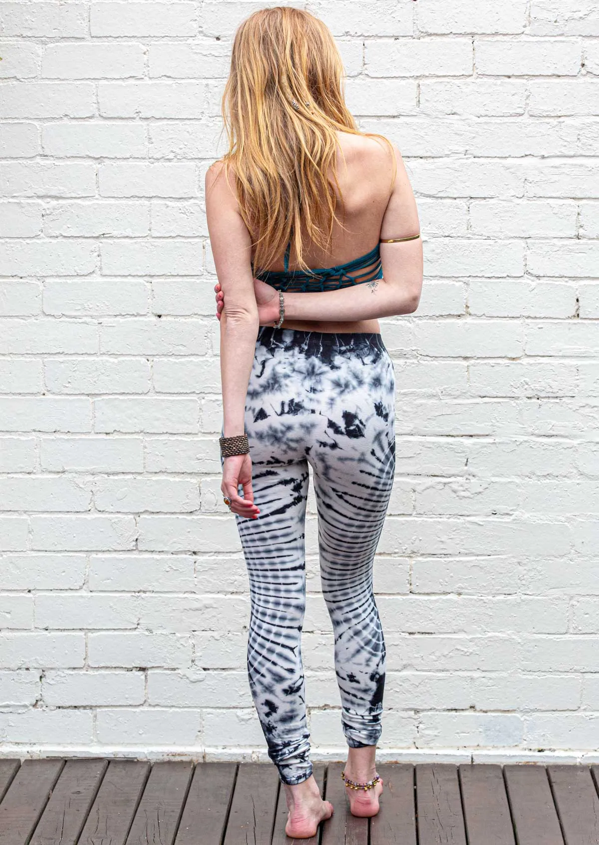 Arctic Grey Mandala Tie Dye Leggings