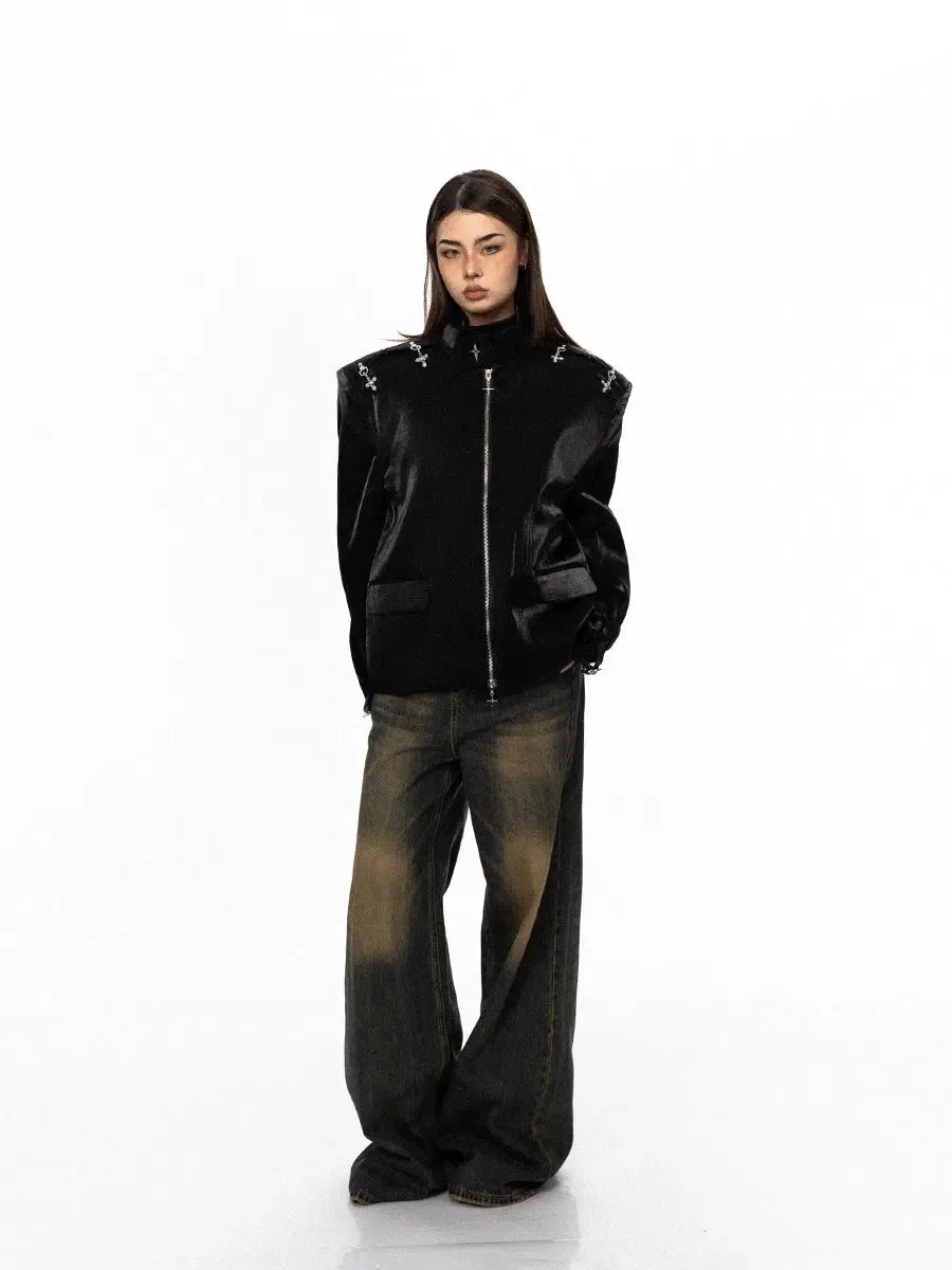 BB Metal Lock Buckle Wide Shoulder Jacket