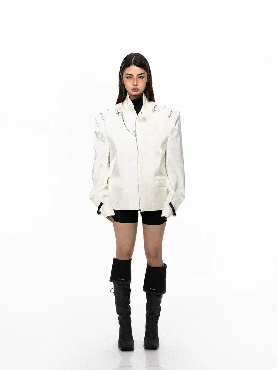 BB Metal Lock Buckle Wide Shoulder Jacket