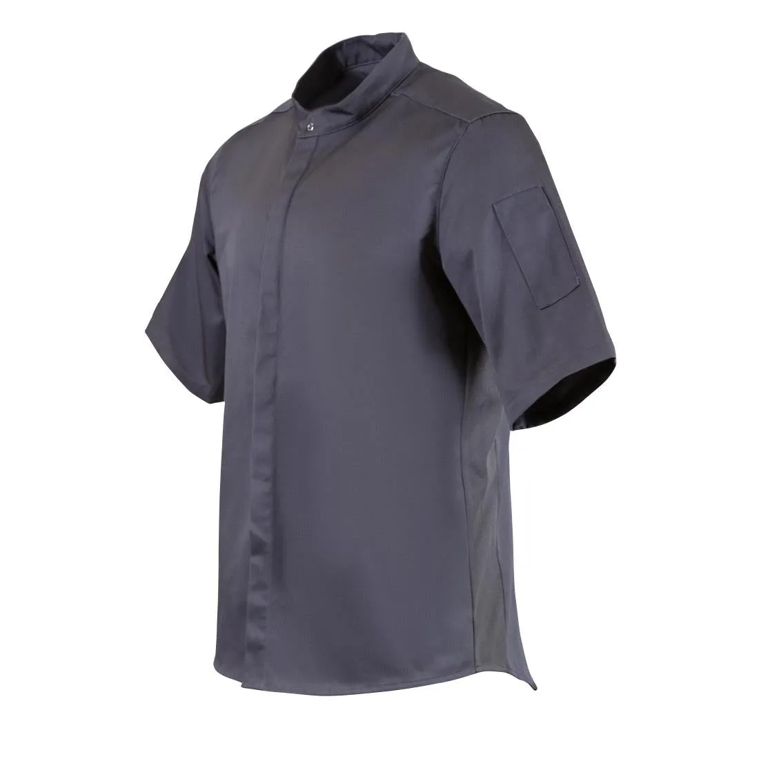 BB712-L Southside Band Collar Chefs Jacket Charcoal Size L