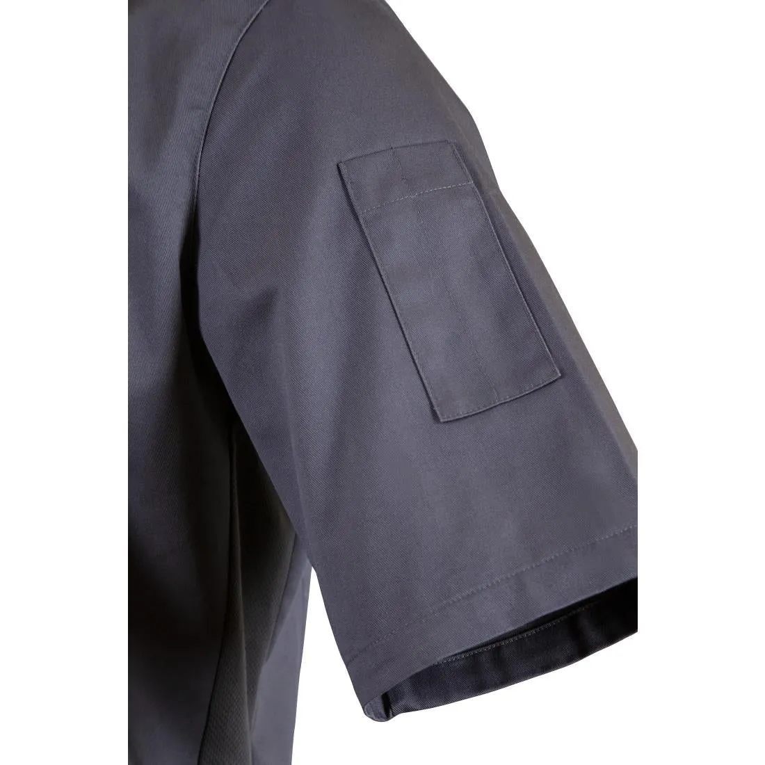 BB712-L Southside Band Collar Chefs Jacket Charcoal Size L
