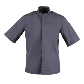 BB712-L Southside Band Collar Chefs Jacket Charcoal Size L