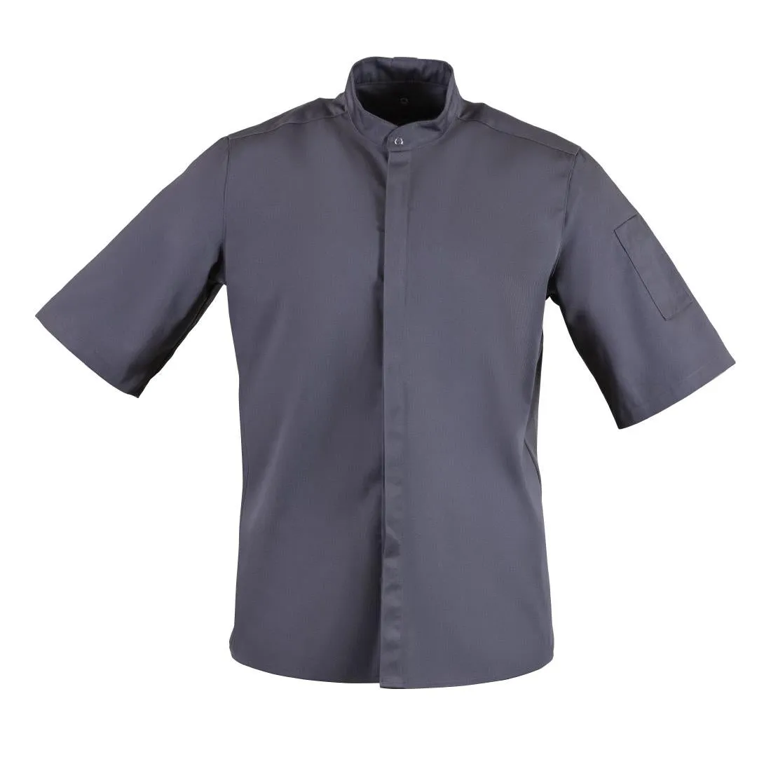 BB712-L Southside Band Collar Chefs Jacket Charcoal Size L