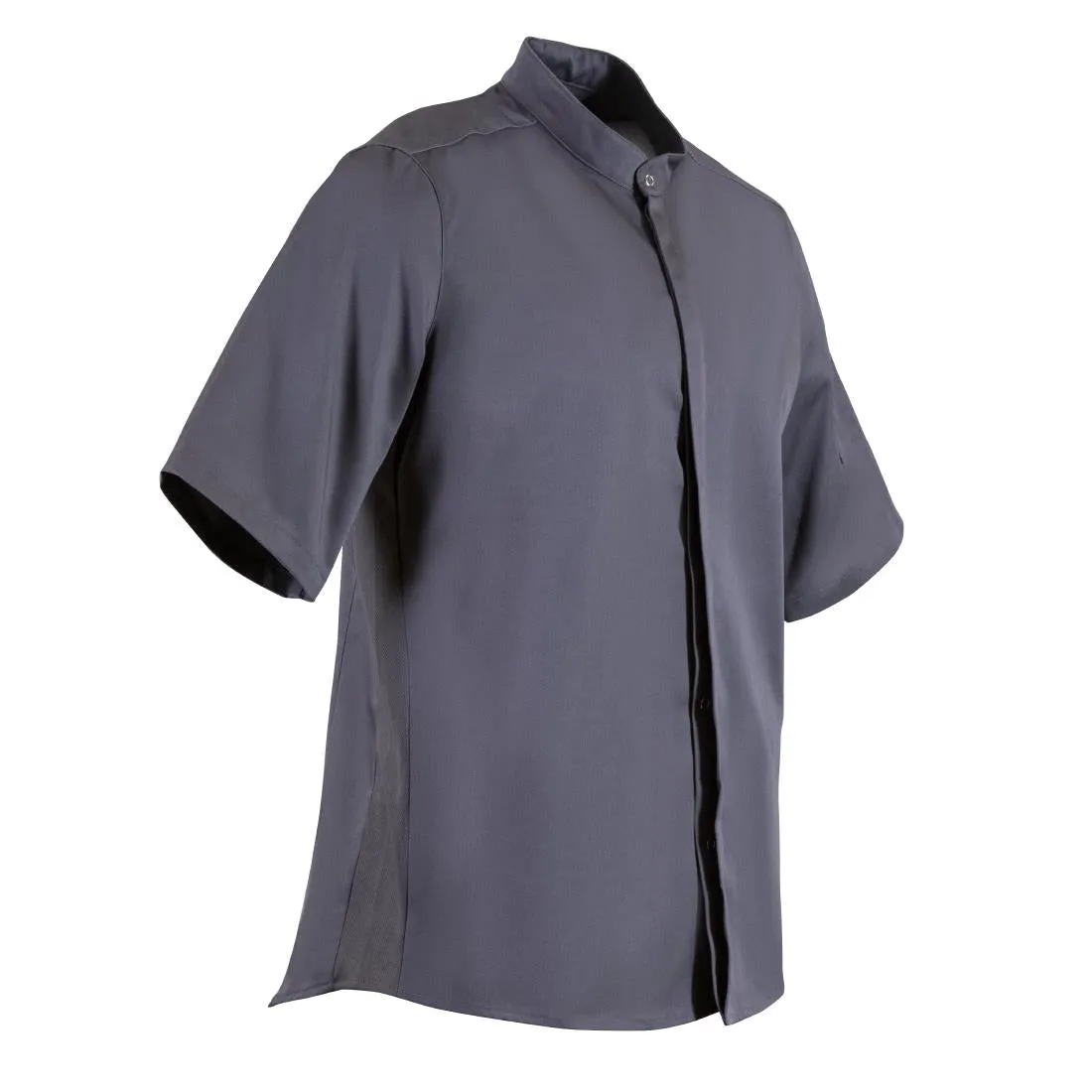 BB712-L Southside Band Collar Chefs Jacket Charcoal Size L