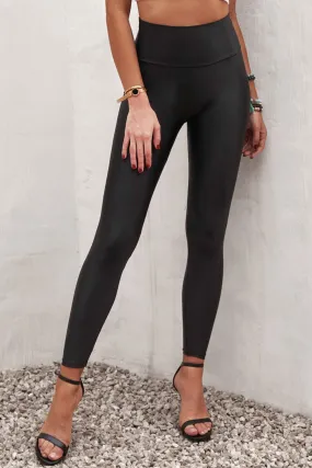 Black High Waisted Tight Yoga Leggings with Waist Cincher