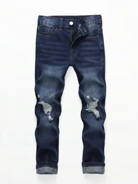 Boy's Ripped Washed Skinny Jeans