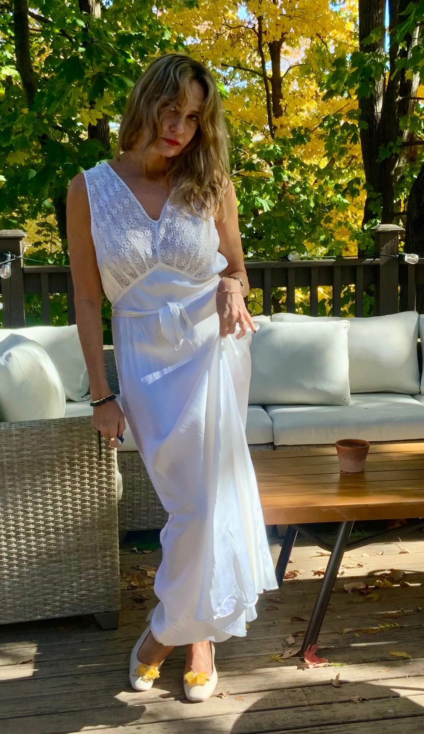 Bridal Nightgown White Satin - 40s