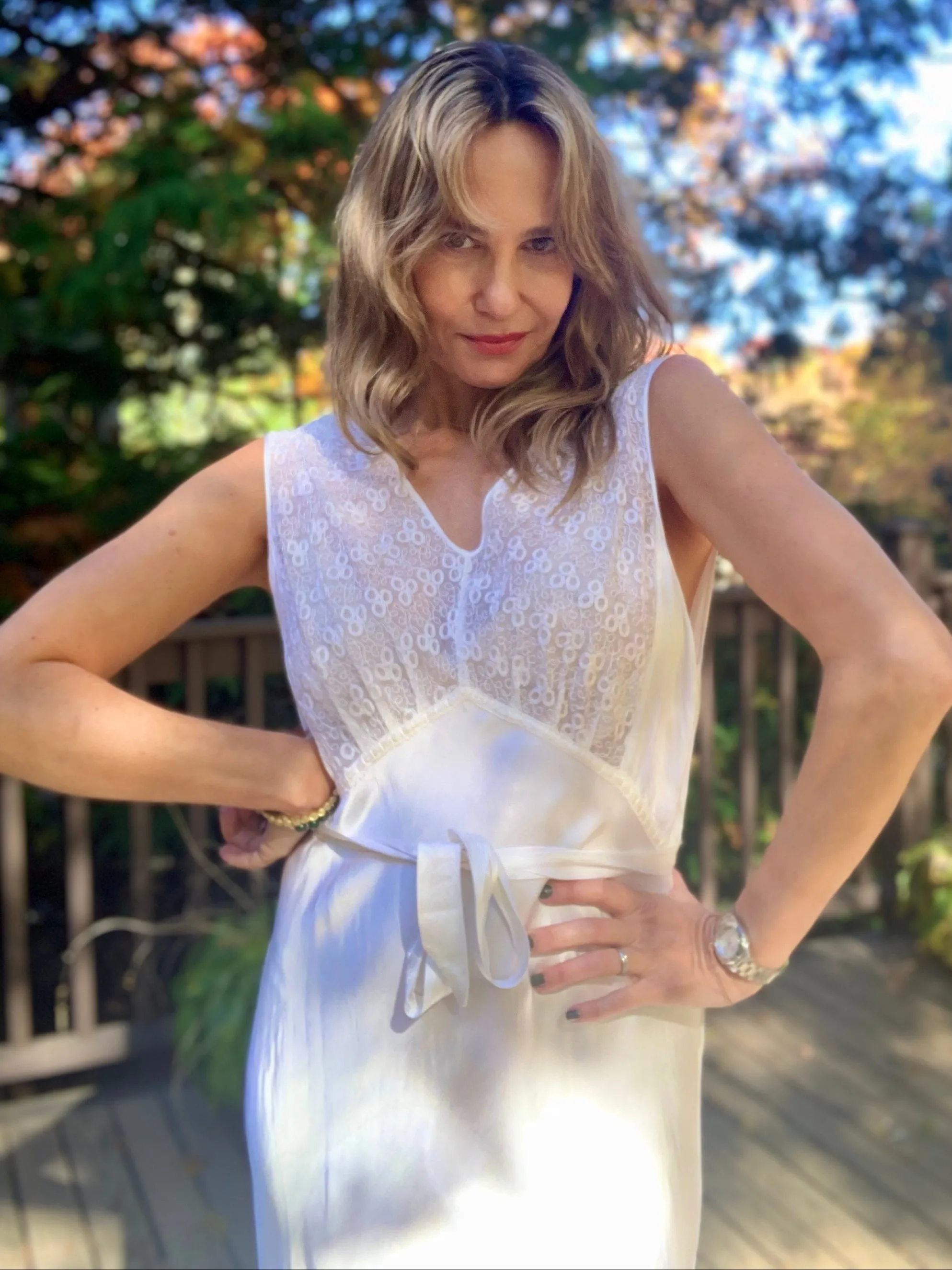 Bridal Nightgown White Satin - 40s