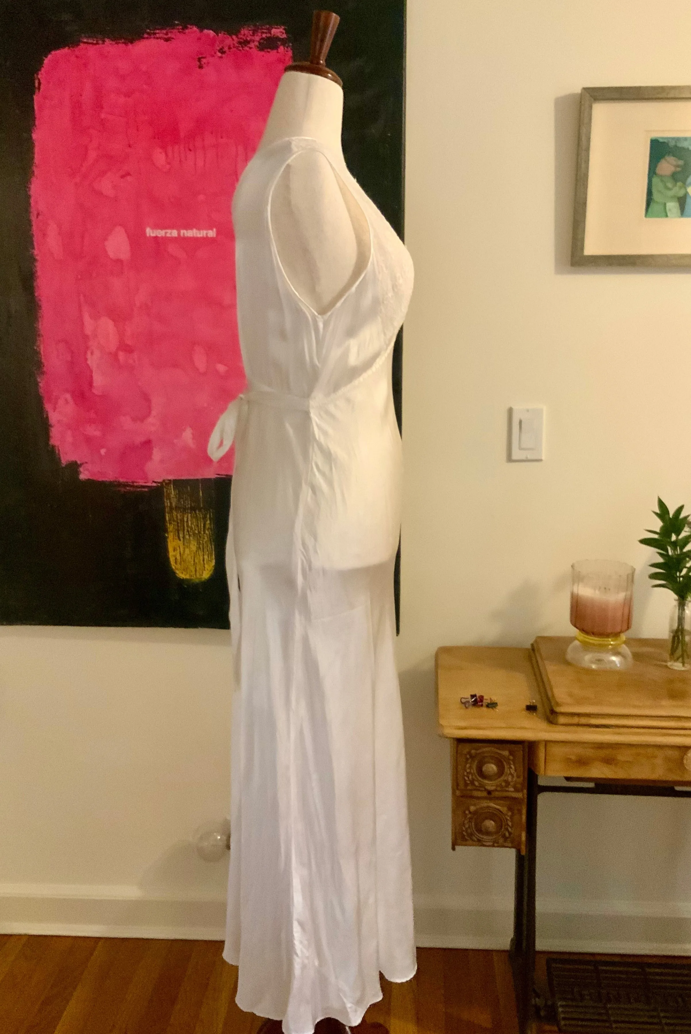 Bridal Nightgown White Satin - 40s