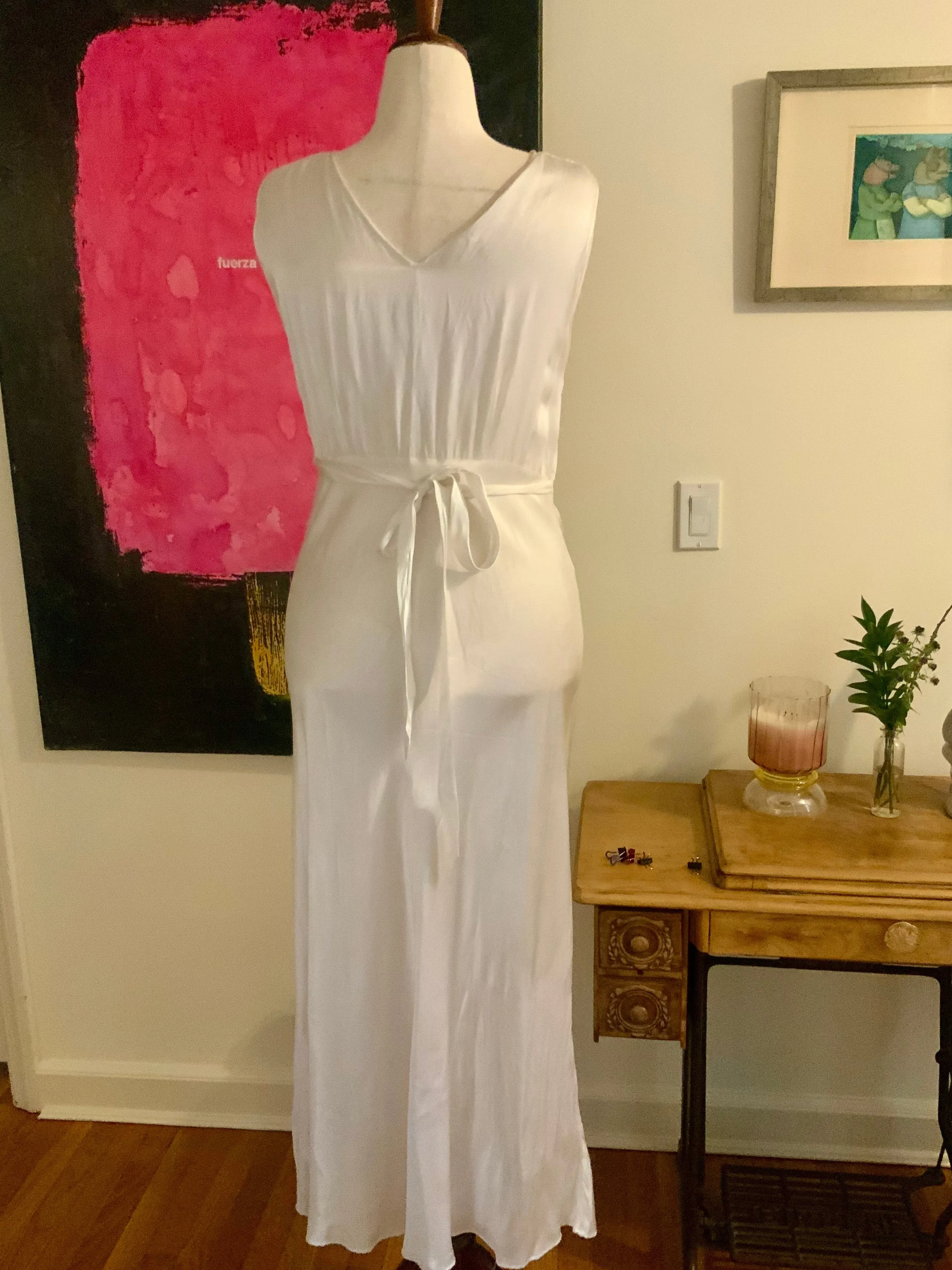 Bridal Nightgown White Satin - 40s