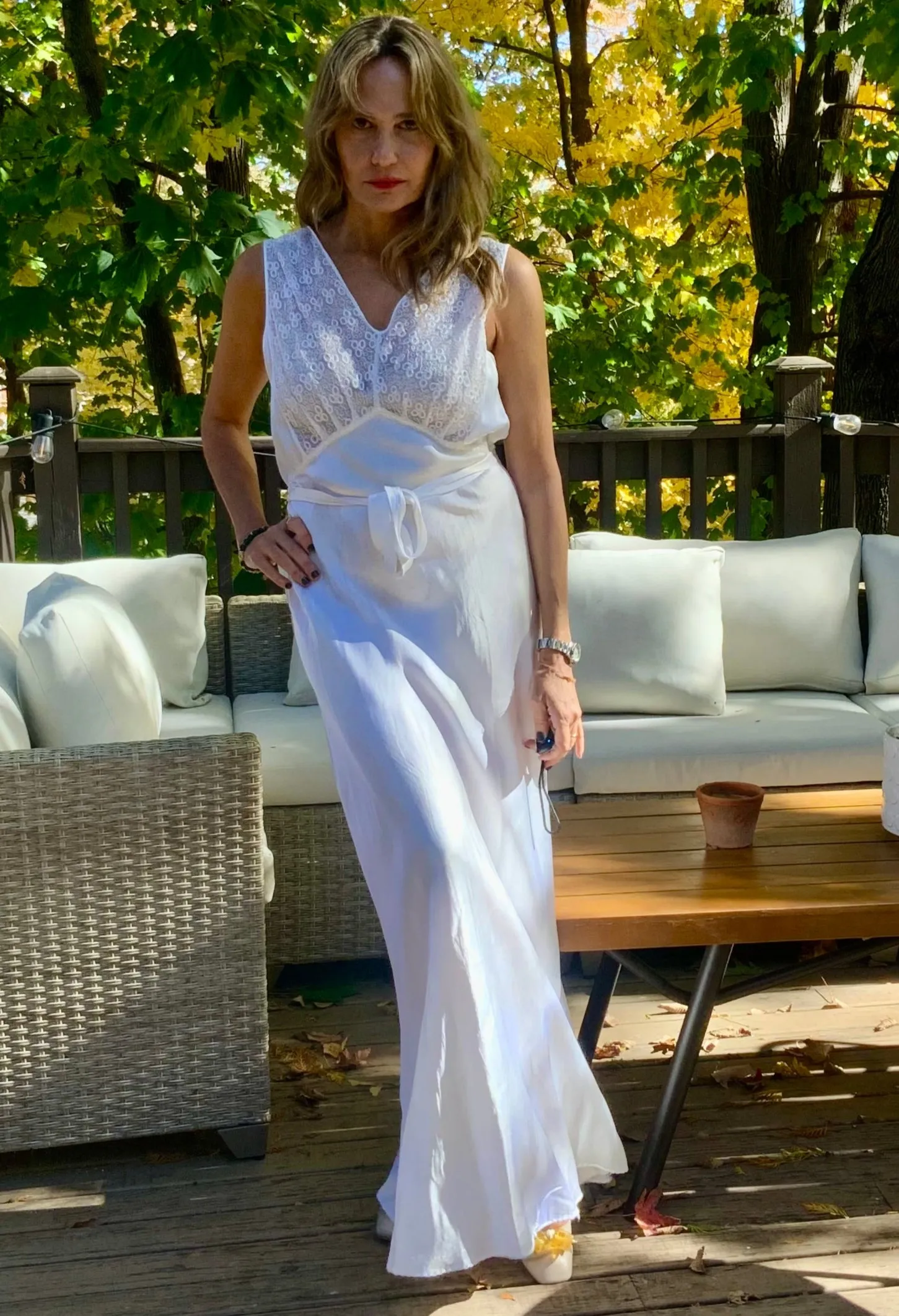 Bridal Nightgown White Satin - 40s