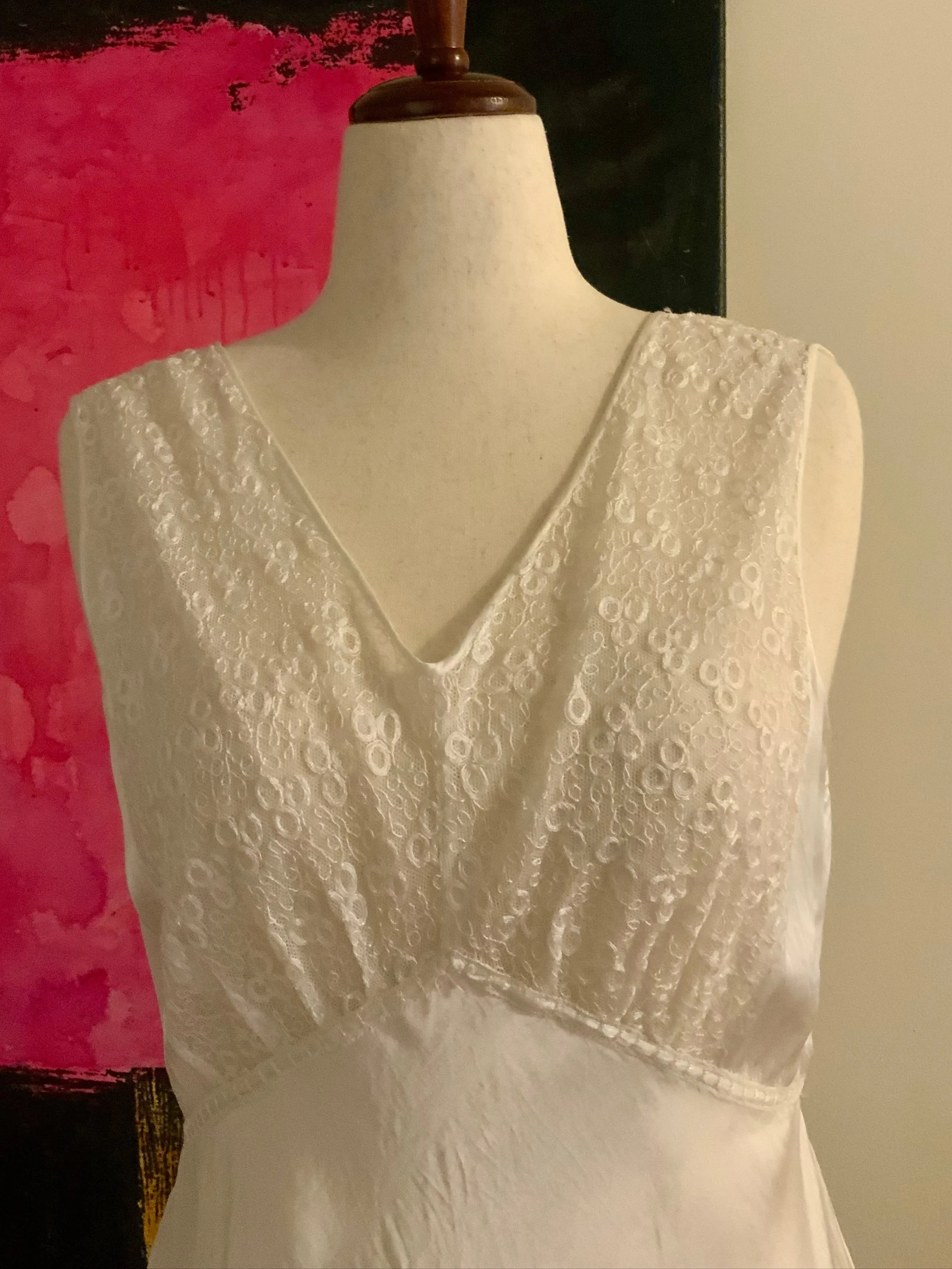 Bridal Nightgown White Satin - 40s