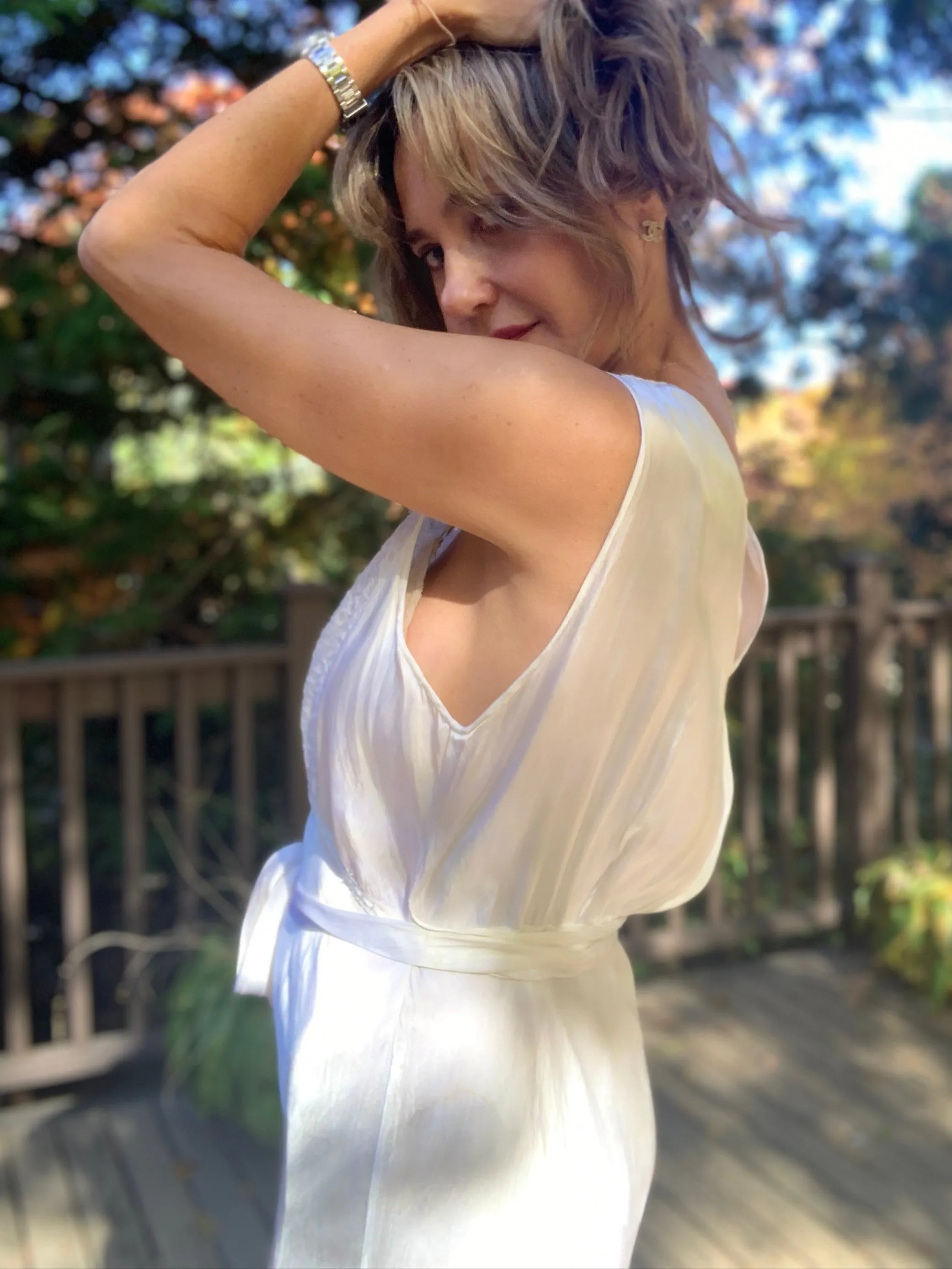 Bridal Nightgown White Satin - 40s