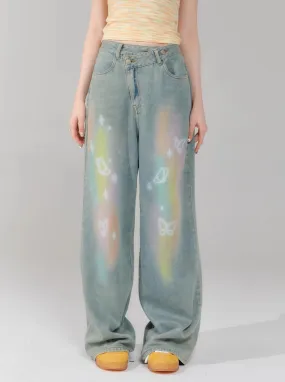Butterfly High Waist Wide-Leg Pants
