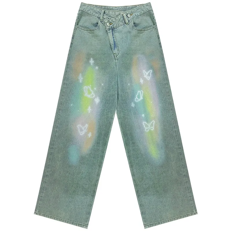 Butterfly High Waist Wide-Leg Pants