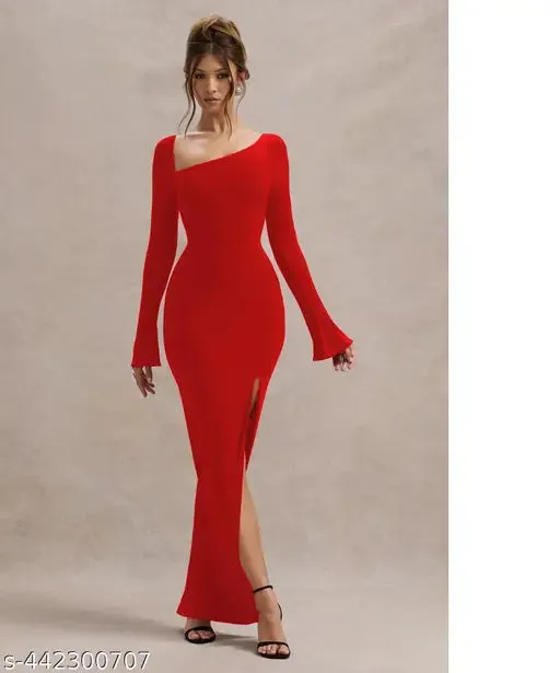 Crimson Enigma Bodycon Dress