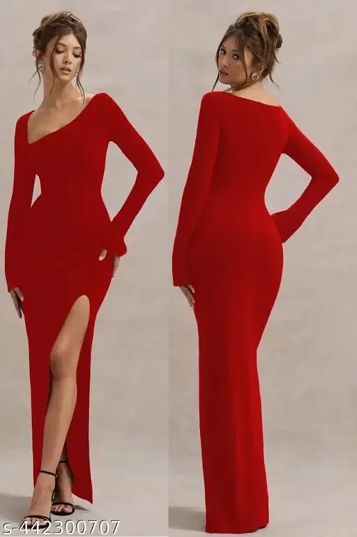 Crimson Enigma Bodycon Dress