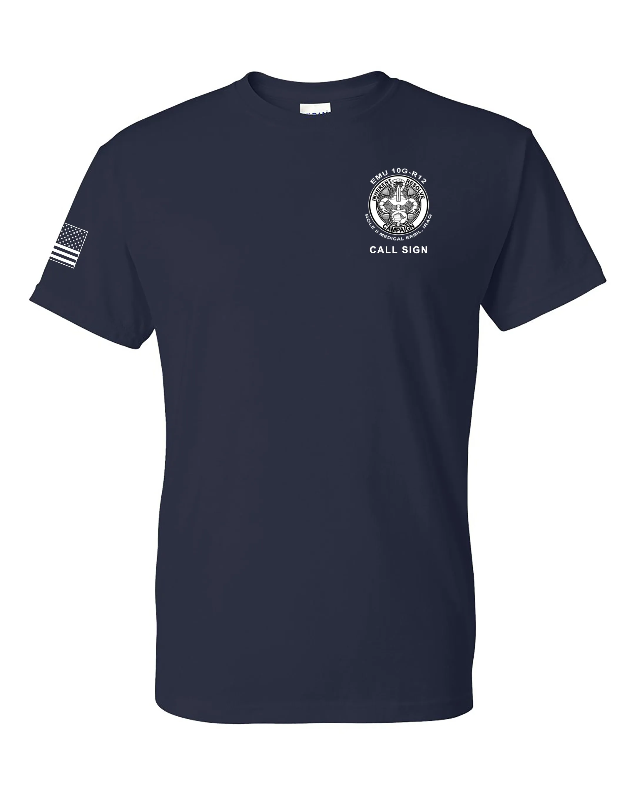 EMU 10G R12 50-50 Blend Navy Unisex PT Short Sleeve Shirt. Approved for PT