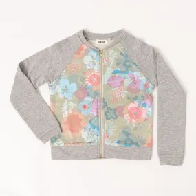Floral Metallic Baseball Jacket