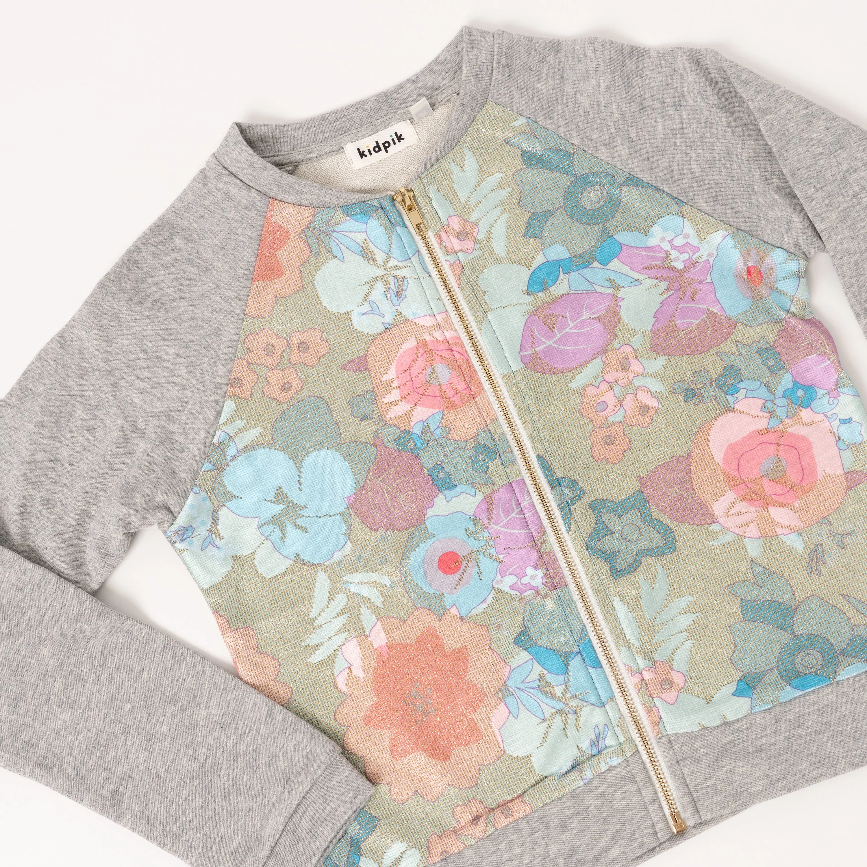 Floral Metallic Baseball Jacket