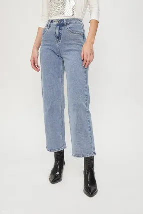 Jeans Mujer Crop Celeste