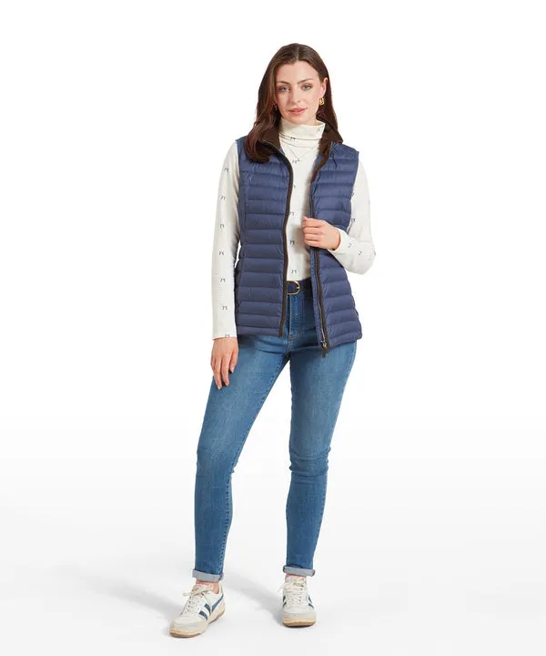 Launde Down Gilet Stone Blue