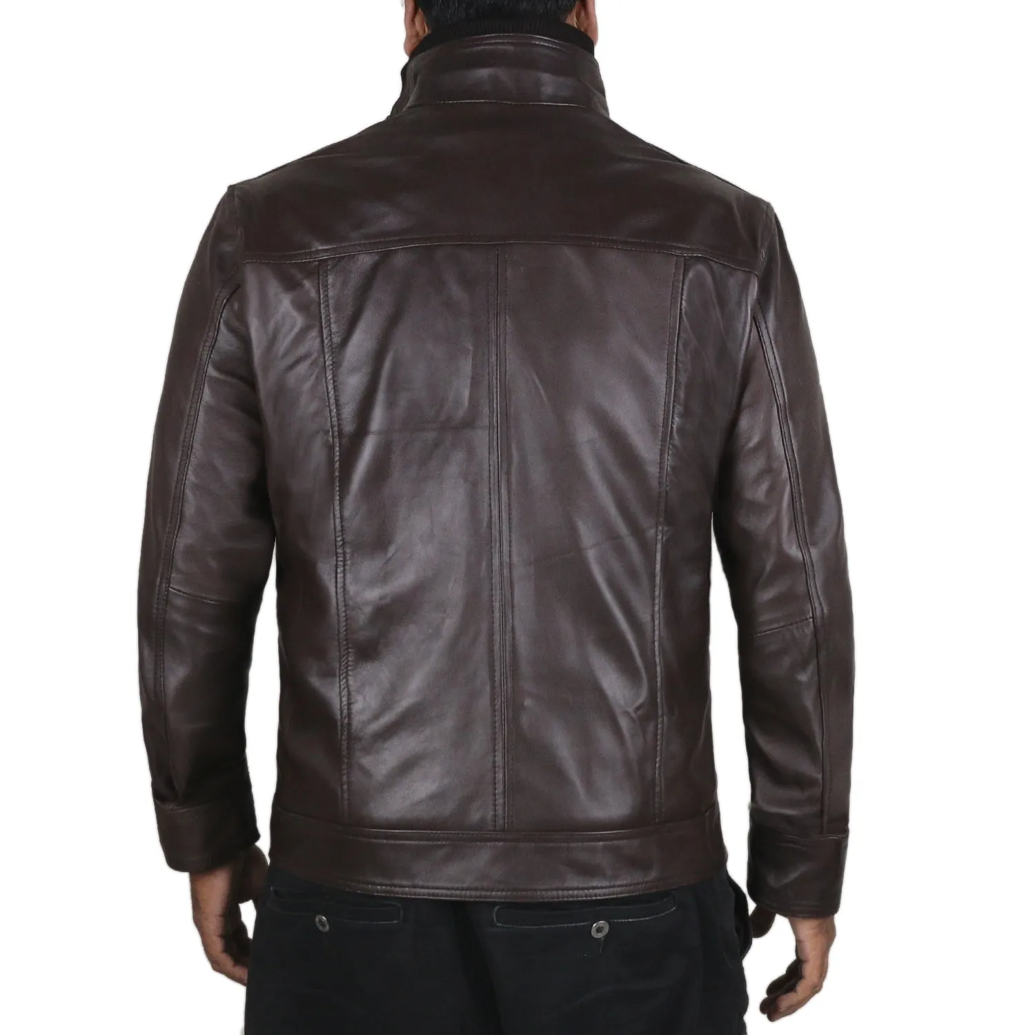 Leather Jackets Hub Mens Genuine Lambskin Leather Jacket (Black, Fencing Jacket) - 1501063