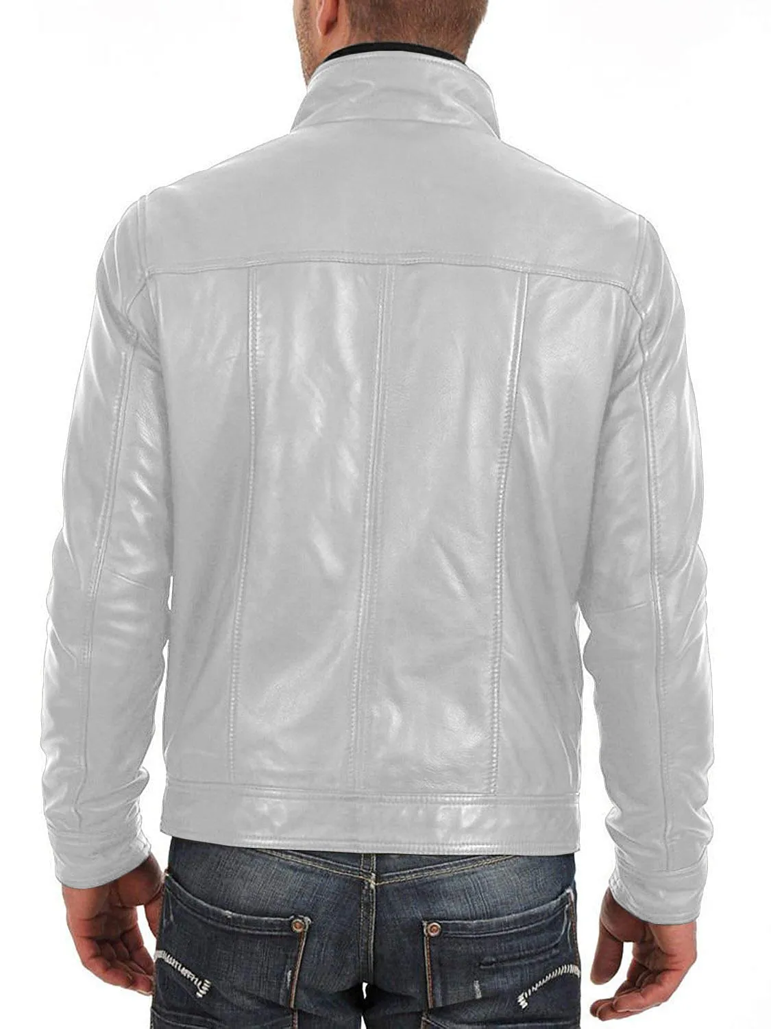 Leather Jackets Hub Mens Genuine Lambskin Leather Jacket (Black, Fencing Jacket) - 1501063
