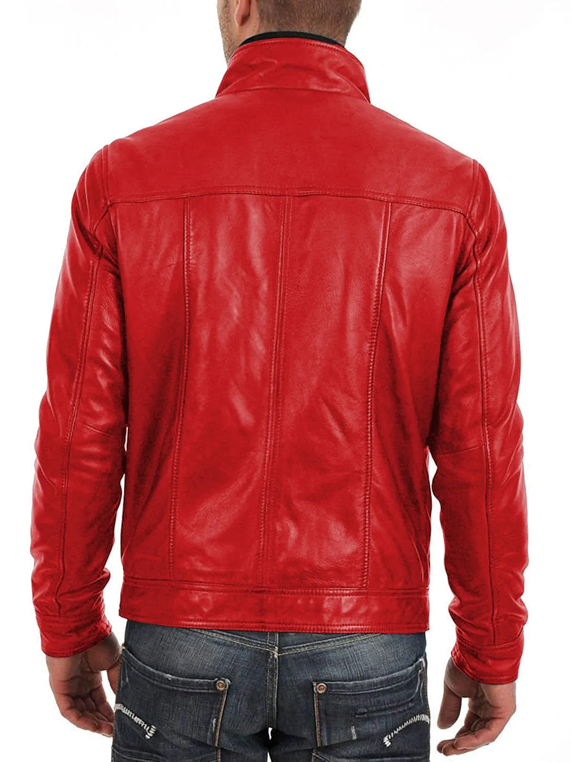 Leather Jackets Hub Mens Genuine Lambskin Leather Jacket (Black, Fencing Jacket) - 1501063