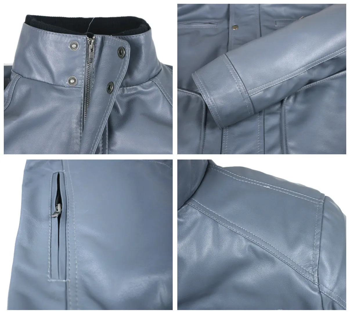 Leather Jackets Hub Mens Genuine Lambskin Leather Jacket (Black, Fencing Jacket) - 1501063