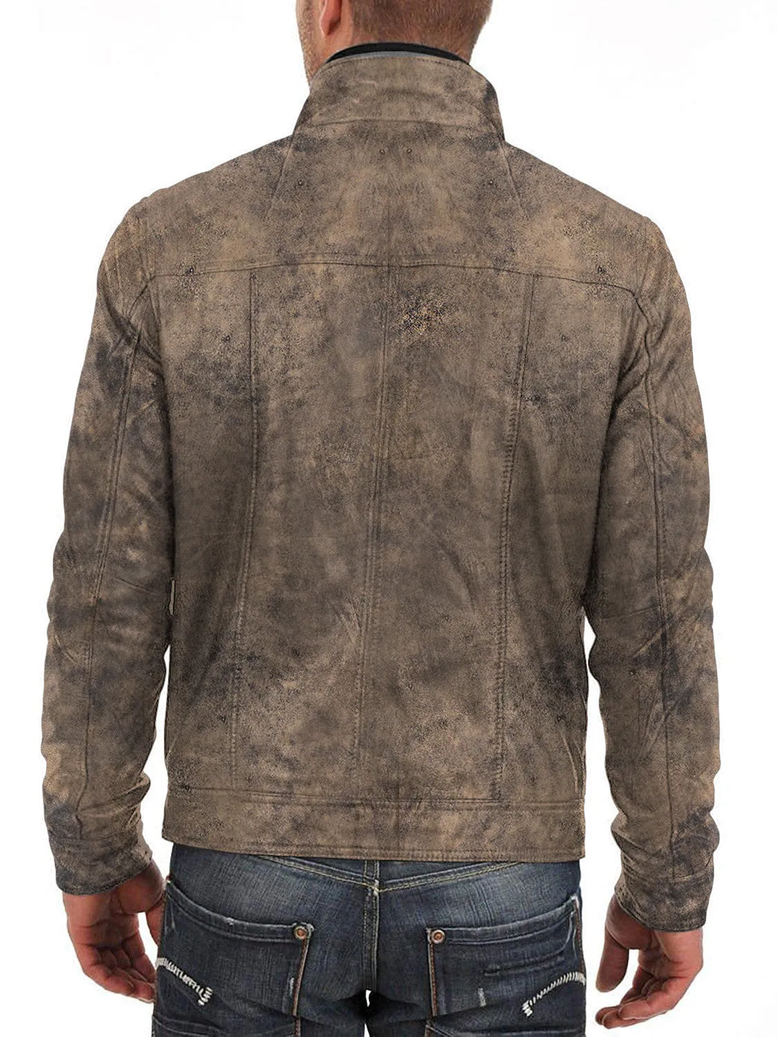 Leather Jackets Hub Mens Genuine Lambskin Leather Jacket (Black, Fencing Jacket) - 1501063