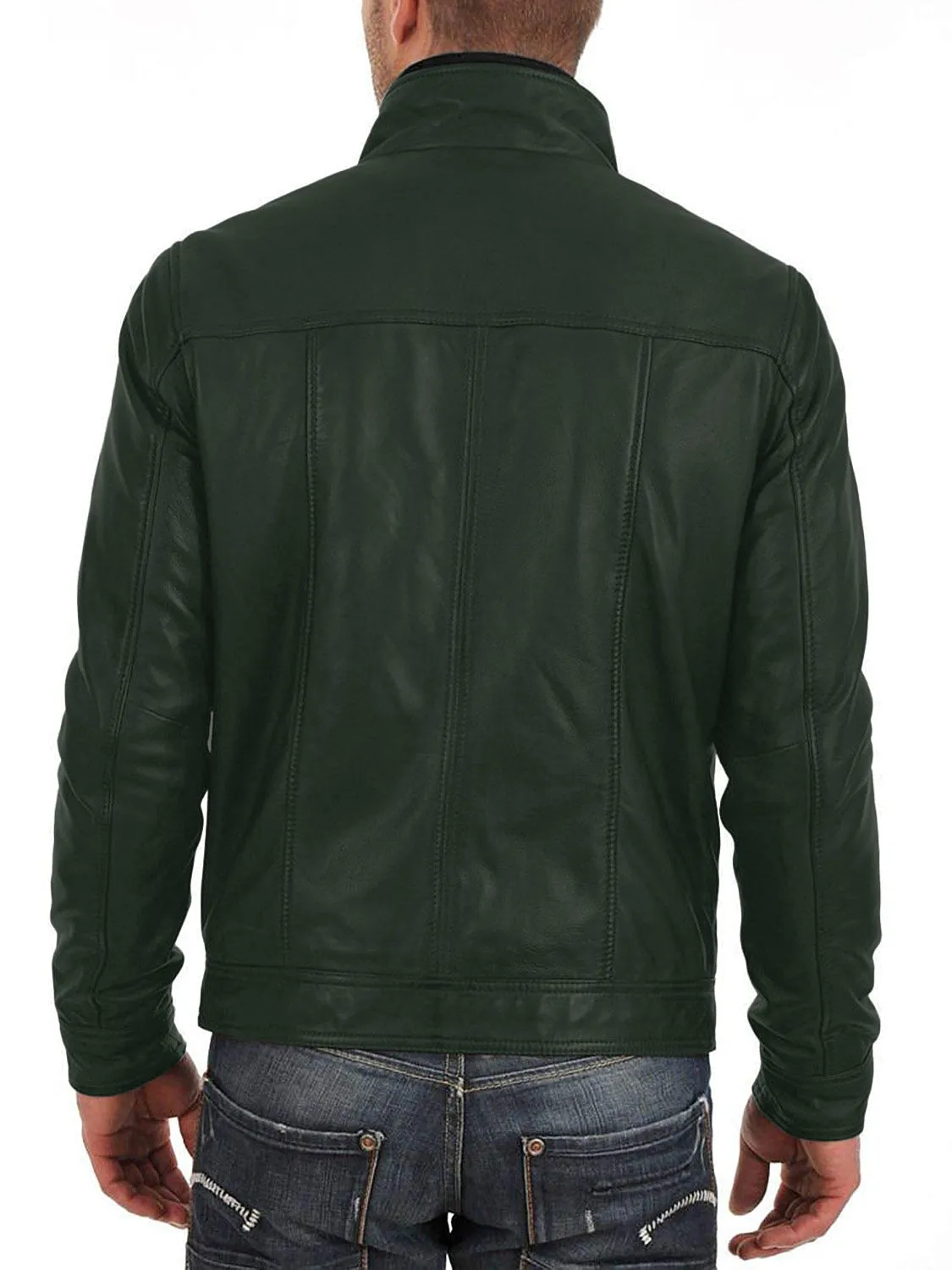 Leather Jackets Hub Mens Genuine Lambskin Leather Jacket (Black, Fencing Jacket) - 1501063