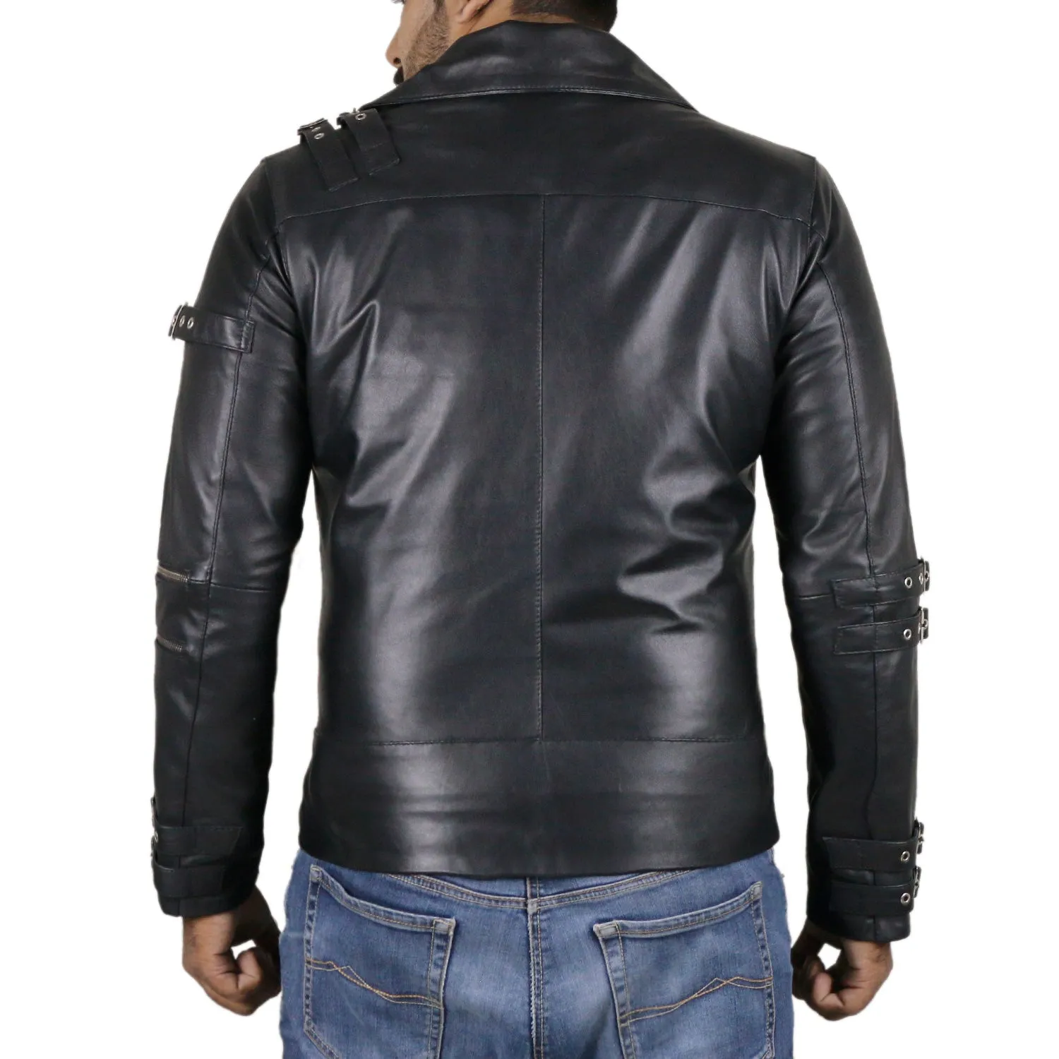 Leather Jackets Hub Mens Genuine Lambskin Leather Jacket (Black, Fencing Jacket) - 1501768
