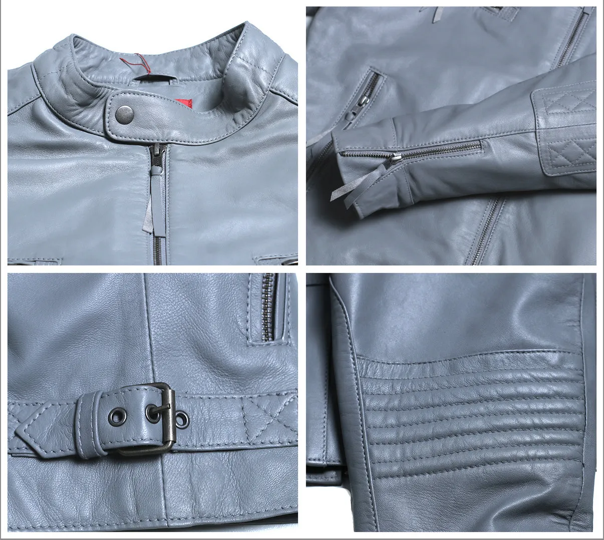 Leather Jackets Hub Mens Genuine Lambskin Leather Jacket (Black, Racer Jacket) - 1501025