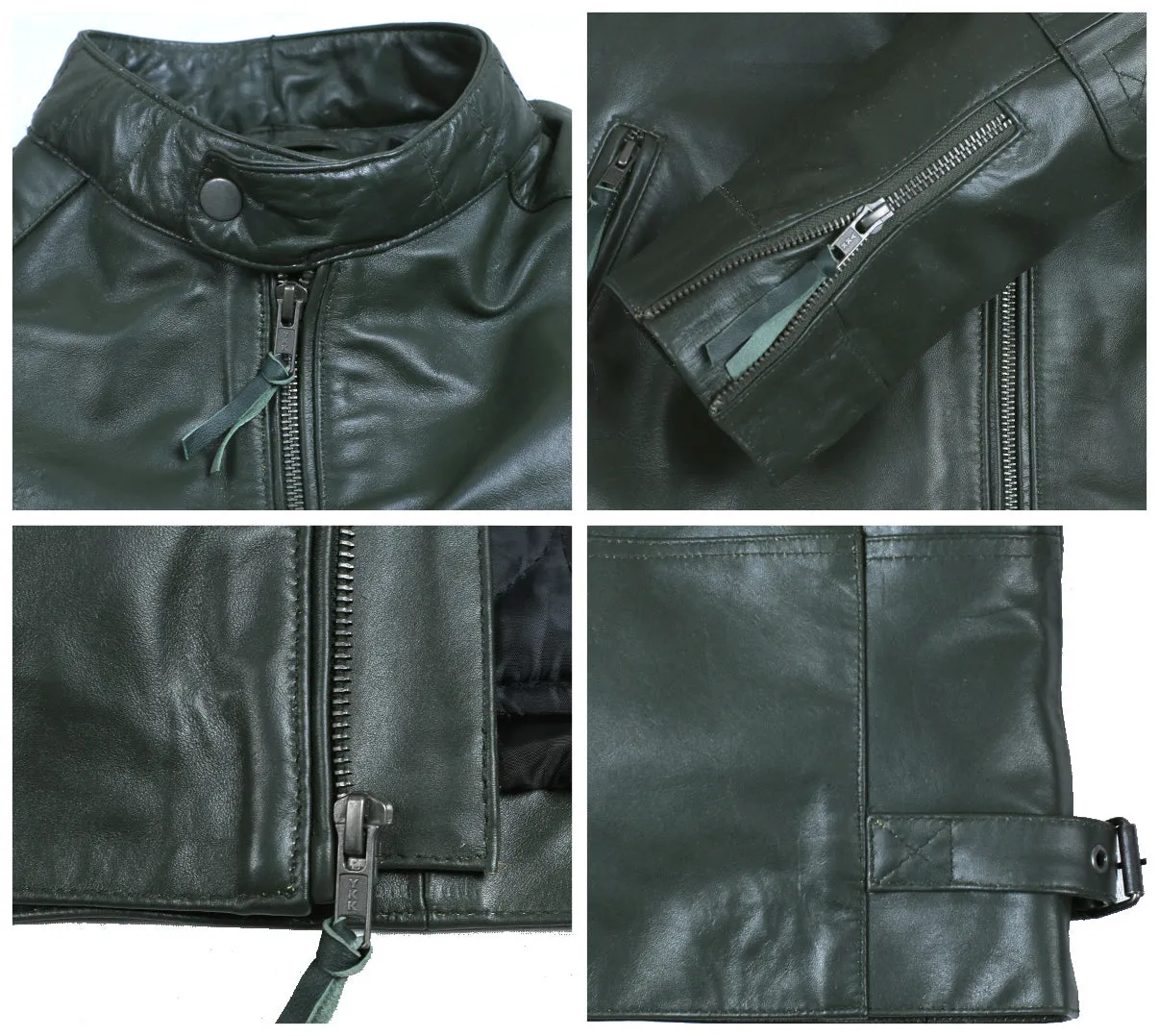 Leather Jackets Hub Mens Genuine Lambskin Leather Jacket (Black, Racer Jacket) - 1501025