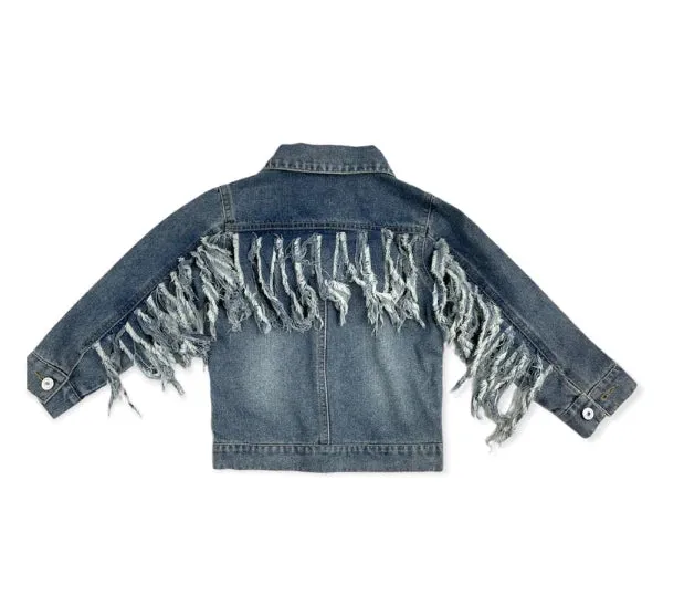 Little Girl's Denim Fringe Jacket