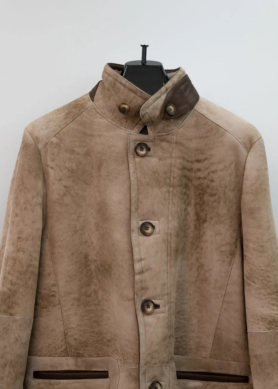 Men's Tan Suede Merino Jacket