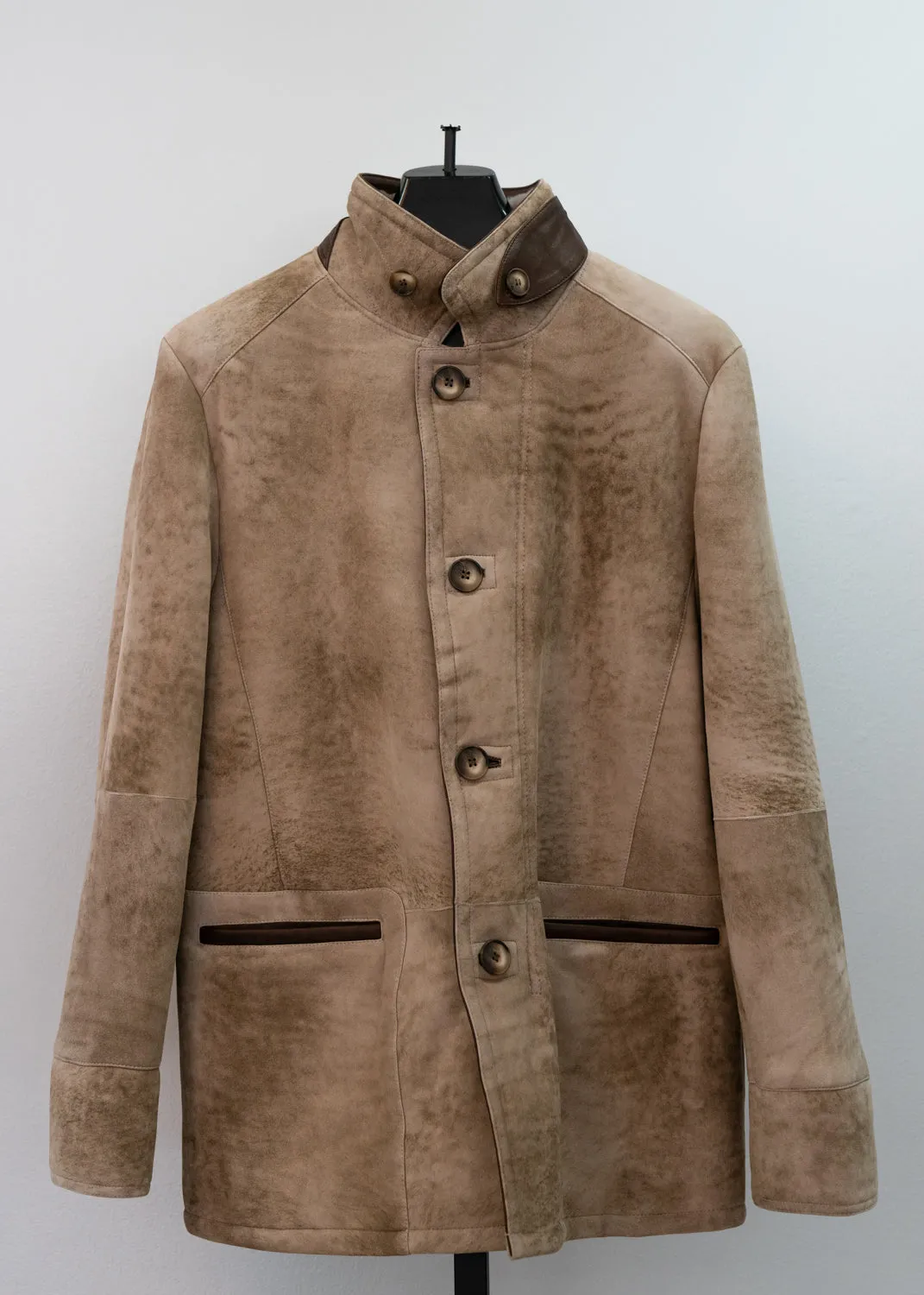 Men's Tan Suede Merino Jacket
