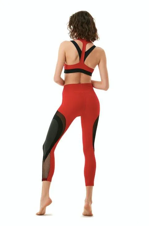 Mila Red/Black Leggings