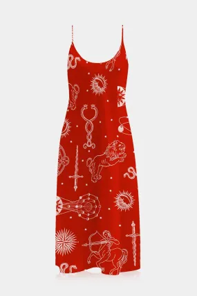 Printed Red Cami Outfit