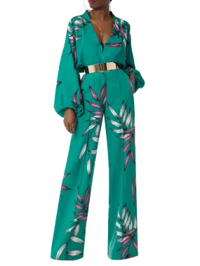 "Jade" Print High Waist Pants