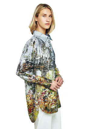 Silk Button-Front Shirt