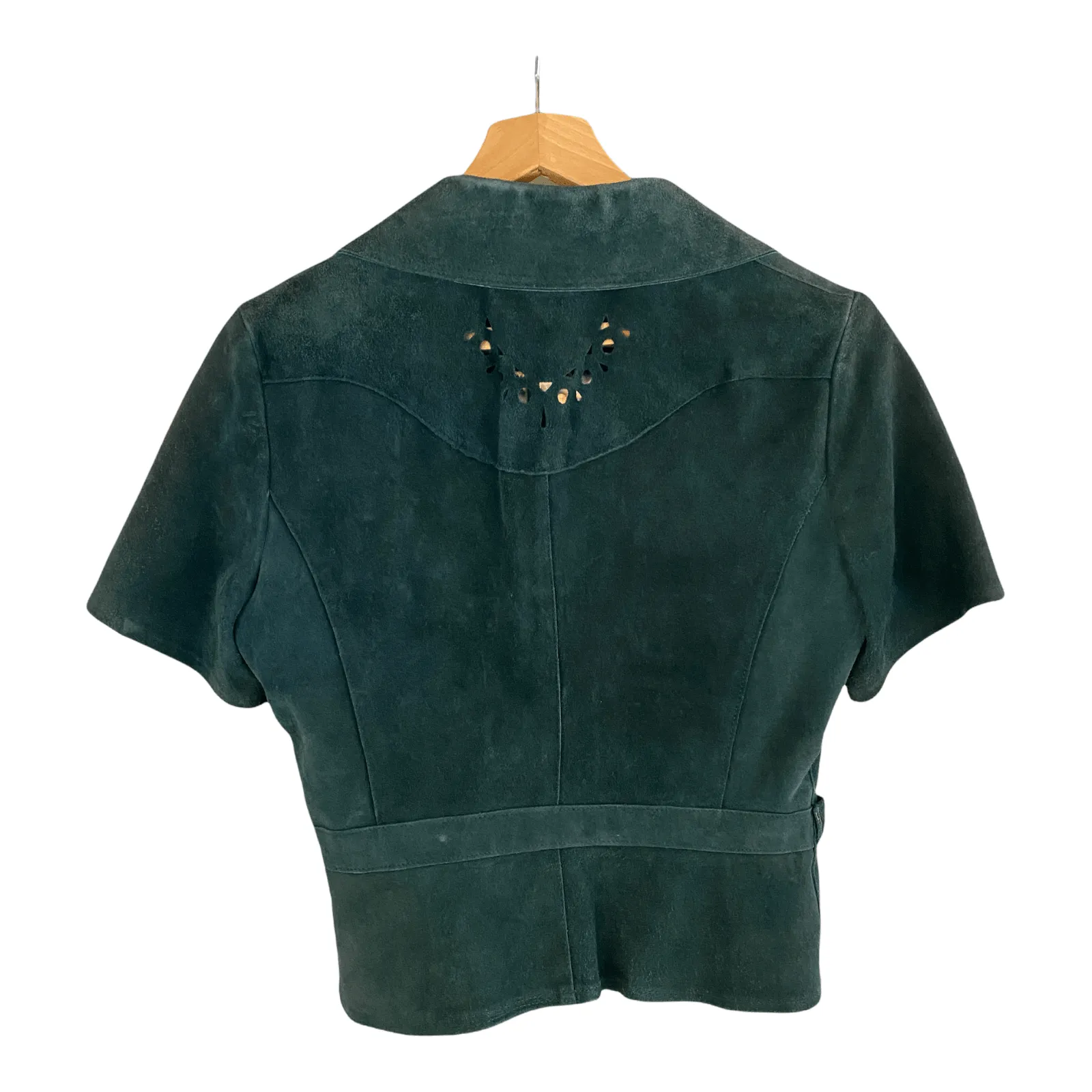 Suede and Leathercraft Vintage Suede Jacket Green Belted UK Size 12
