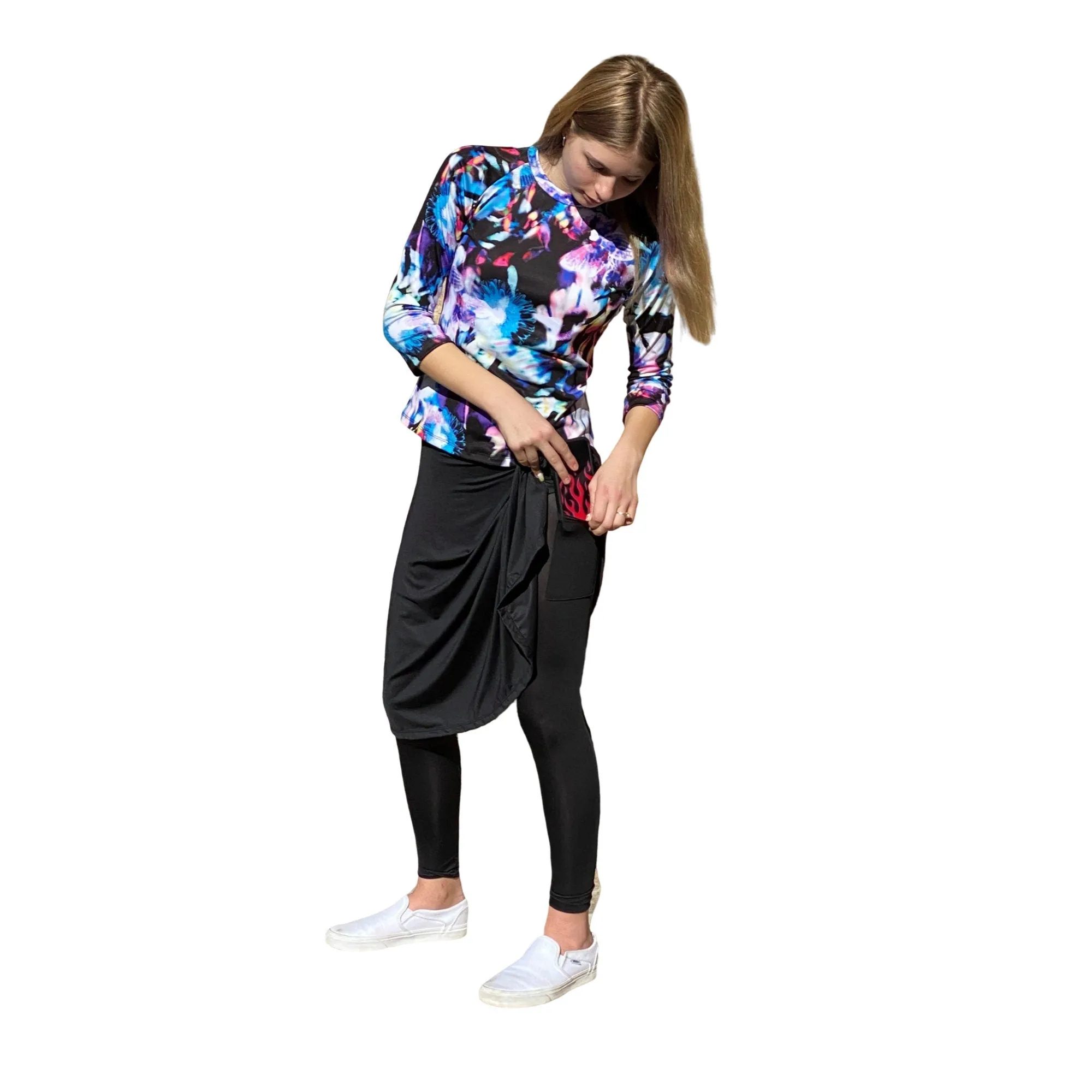 Super Lightweight Extra Long Skirted Leggings Swimwear Modest Swim Skirt with Pockets Muslim Swimwear Burkini, Jewish Swimwear Tznius