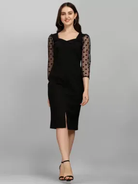 Sweetheart Chic Solid Knitted Bodycon Midi Dress