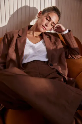 Tan Suede Boxy Blazer
