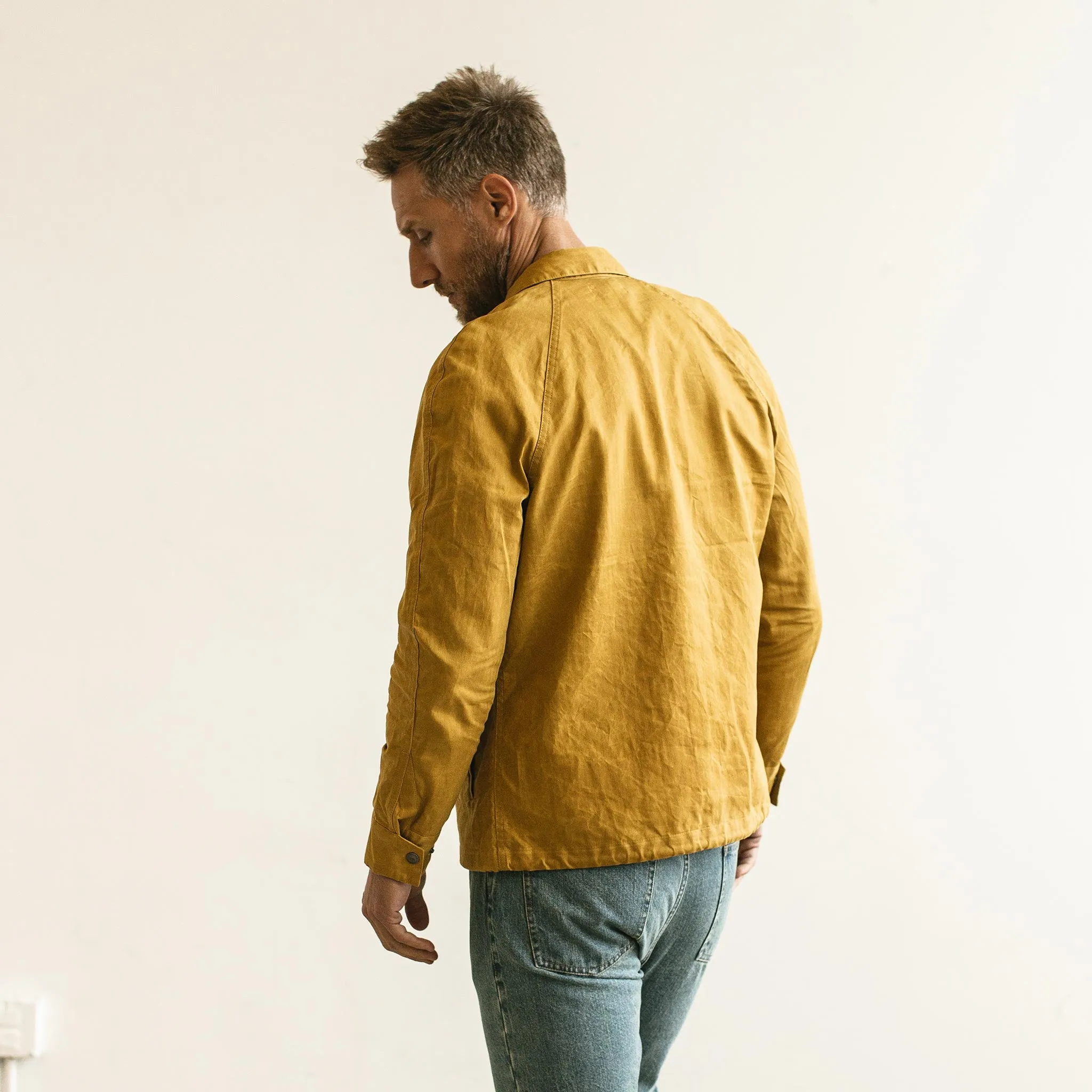The Lombardi Jacket in Mustard Dry Wax