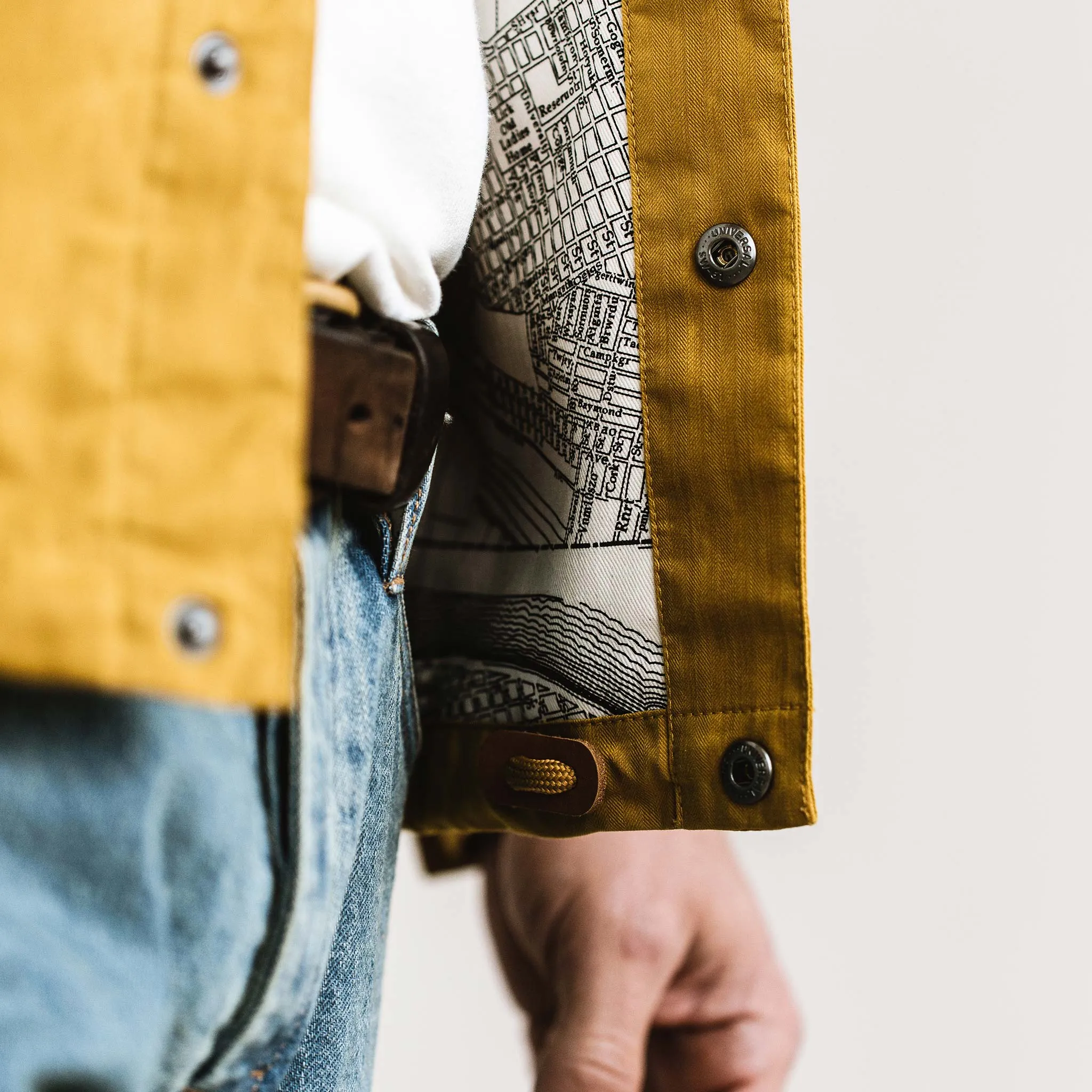 The Lombardi Jacket in Mustard Dry Wax