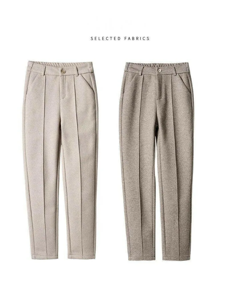 Women’s Wool Blend High Waist Business Casual Pants